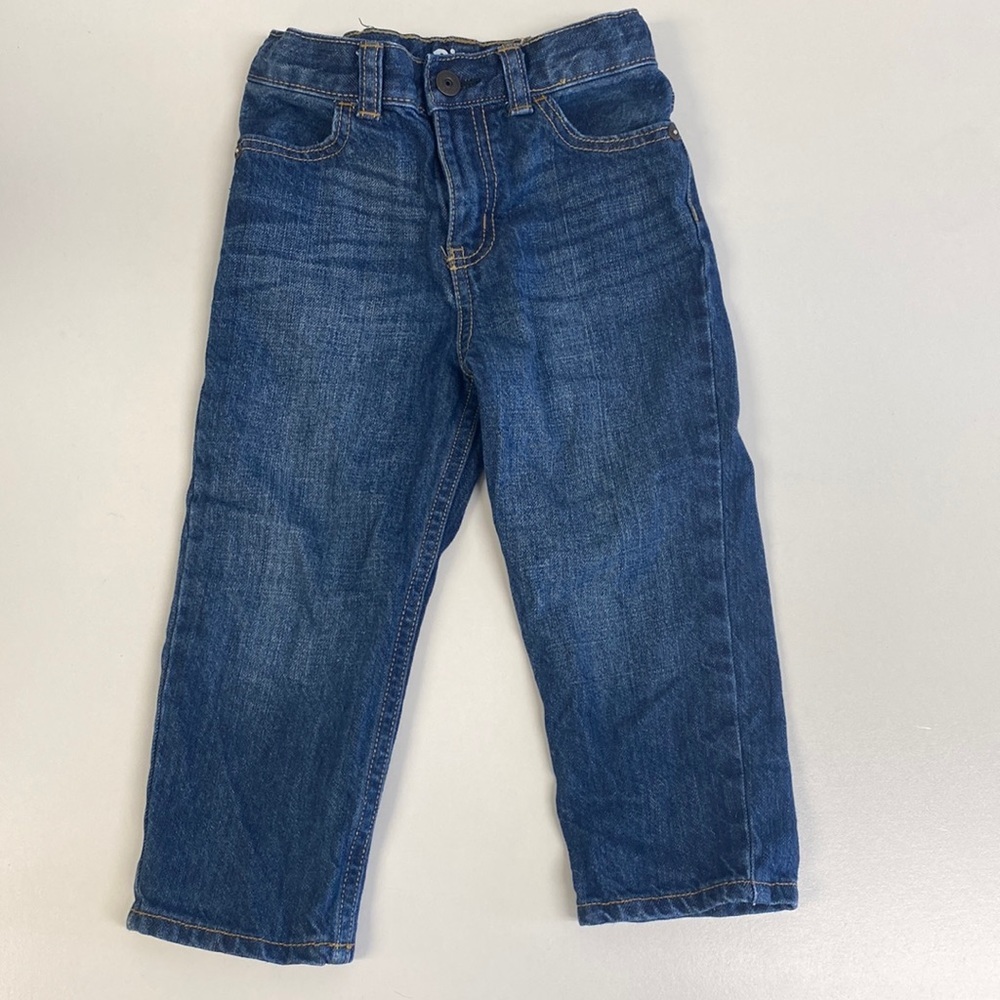 Oshkosh B’Gosh Boys Straight Leg Medium Wash Jeans Size 24M (Pair B)